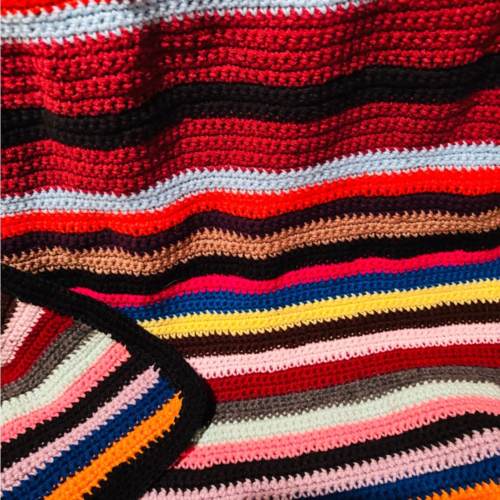 Baby Beautiful Rainbow Blanket Throw Ready to Ship  Hand Crochet